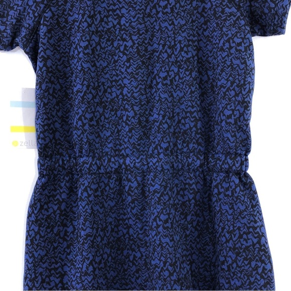 Zella Girls Blue Twilight Black Drawstring Waist Fleece Sweatshirt Dress S - Picture 3 of 9